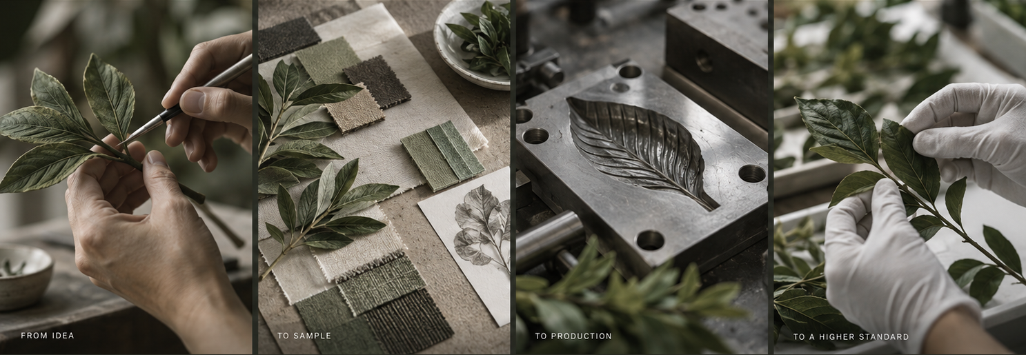 Hands, materials, molds and quality inspection in the EVERSTEM craft process