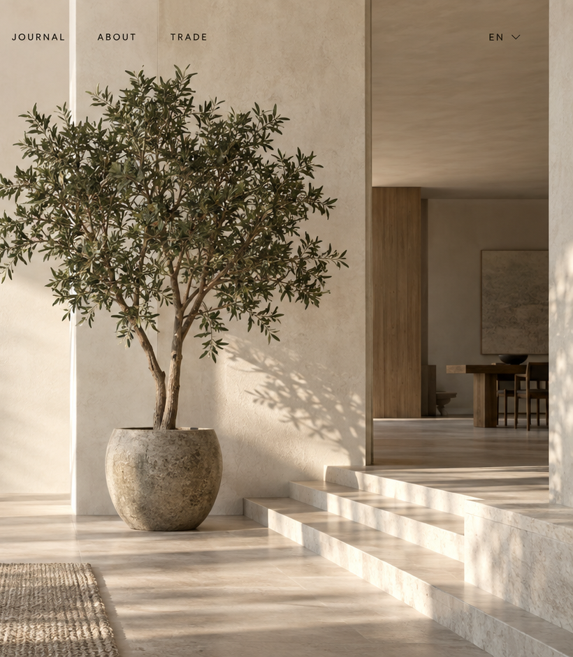 Large artificial botanical installation in a refined commercial interior